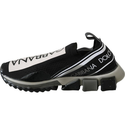 Dolce & Gabbana Black White SORRENTO Sport Stretch Sneakers