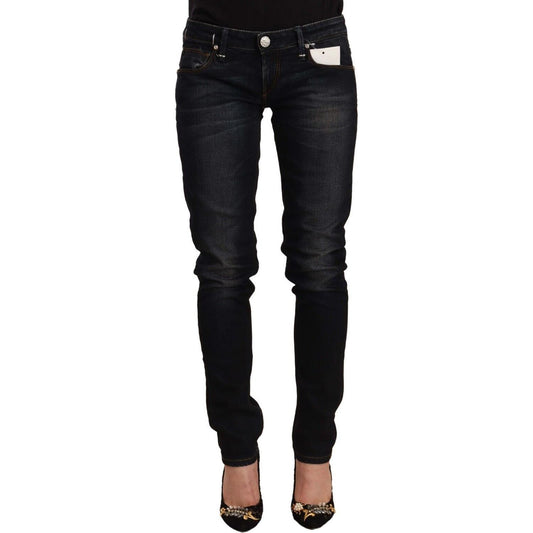 Acht Black Washed Cotton Low Waist Slim Fit Denim Jeans 1728,67345645728,Acht,Black,Clothing,Jeans & Pants - Women - Clothing,Jeans Denim - Clothing,Material: 98% Cotton 2% Elastane,New with tags,Skinny Jeans - Jeans Denim - Clothing,Slim Fit Jeans - Jean