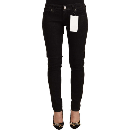 Acht Black Cotton Low Waist Skinny Denim Jeans 1728,67345645728,Acht,Black,Clothing,Jeans & Pants - Women - Clothing,Jeans Denim - Clothing,Material: 97% Cotton 3% Elastane,New with tags,Skinny Jeans - Jeans Denim - Clothing,W26 | IT40,Women,Women - Cloth