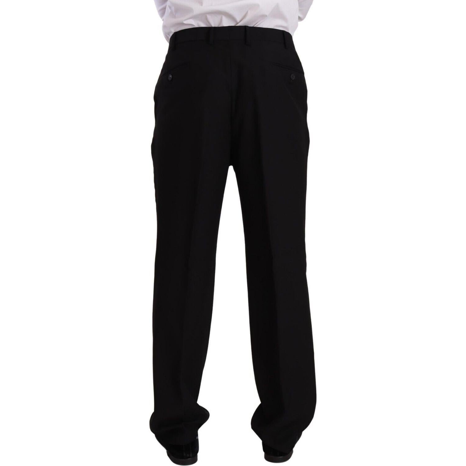 Domenico Tagliente Black Polyester Single Breasted Formal Suit