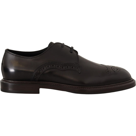 Dolce & Gabbana Black Leather Dress Formal Derby Shoes Dolce & Gabbana