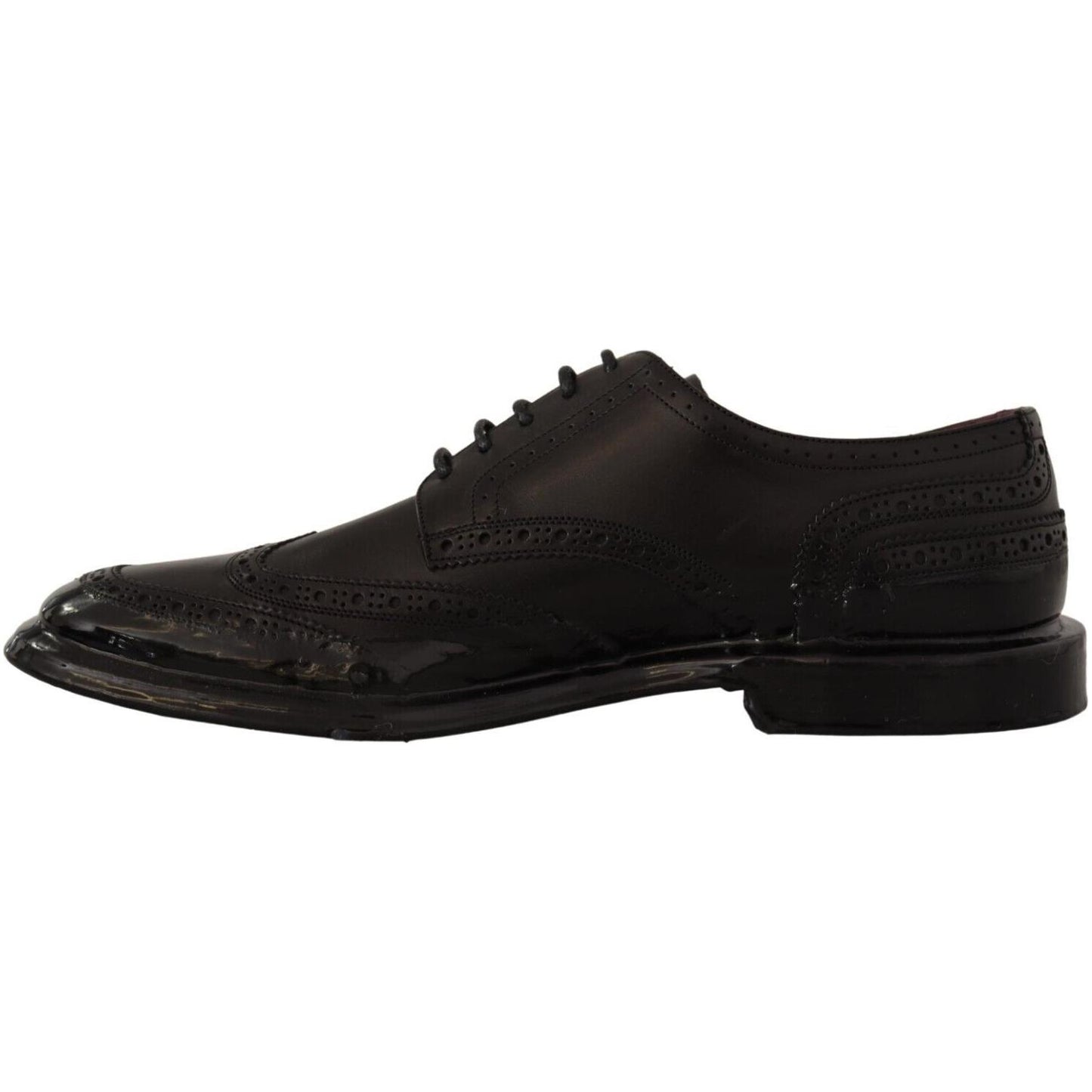 Dolce & Gabbana Black Leather Oxford Wingtip Formal Derby Shoes
