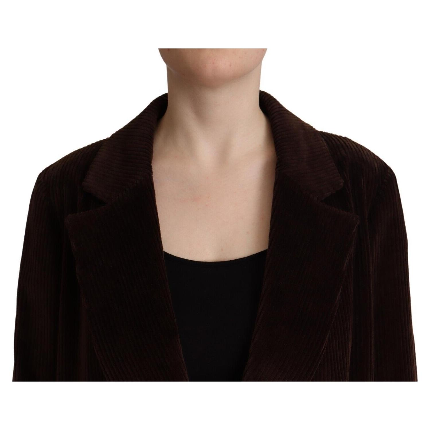 Dolce & Gabbana Bordeaux Corduroy Cotton Blazer Oversized Jacket