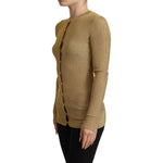 Dolce & Gabbana Glamorous Gold Snap-Button Cardigan Dolce & Gabbana Sienna