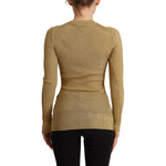 Dolce & Gabbana Glamorous Gold Snap-Button Cardigan Dolce & Gabbana Dim Gray
