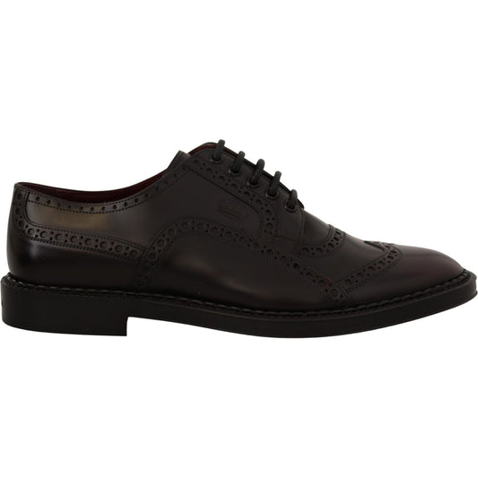 Dolce & Gabbana Purple Leather Oxford Wingtip Formal Shoes Dolce & Gabbana