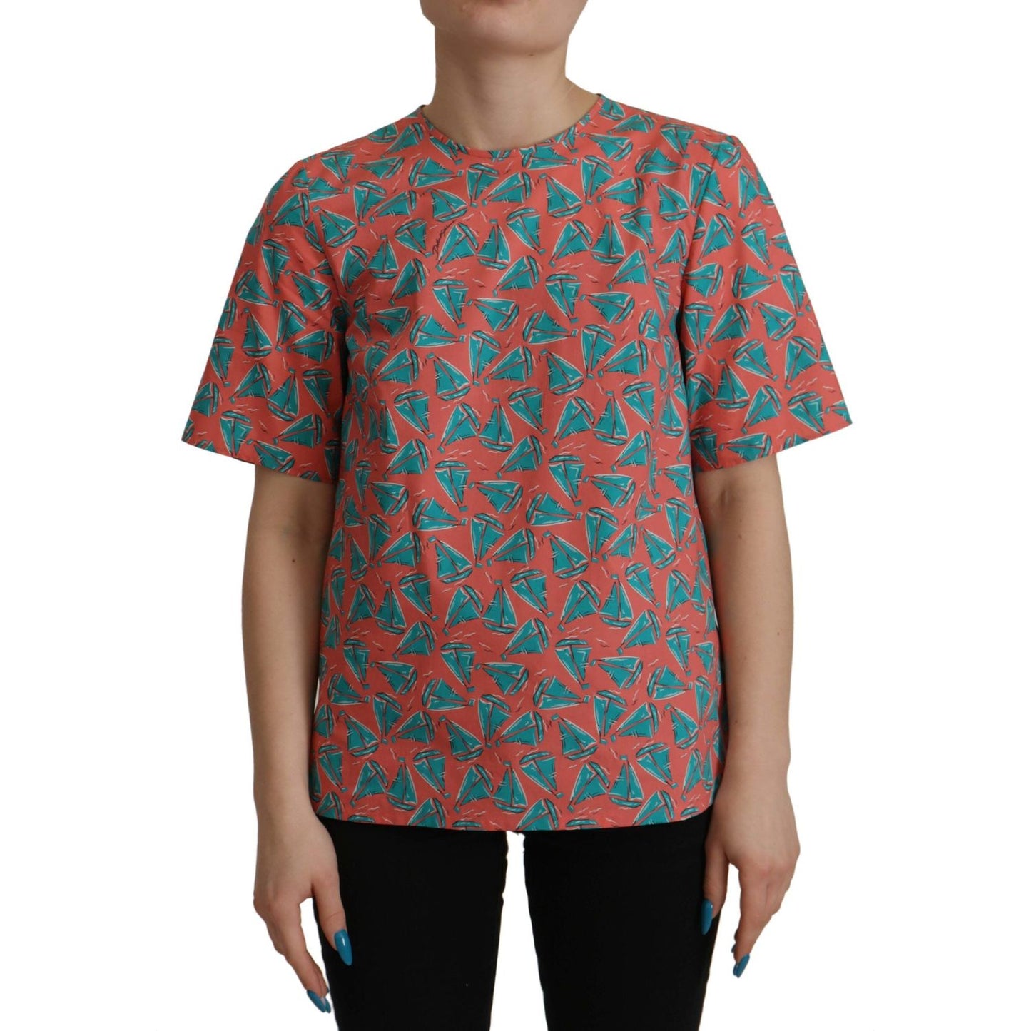 Dolce & Gabbana Pink Sail Boat Print Cotton T-shirt
