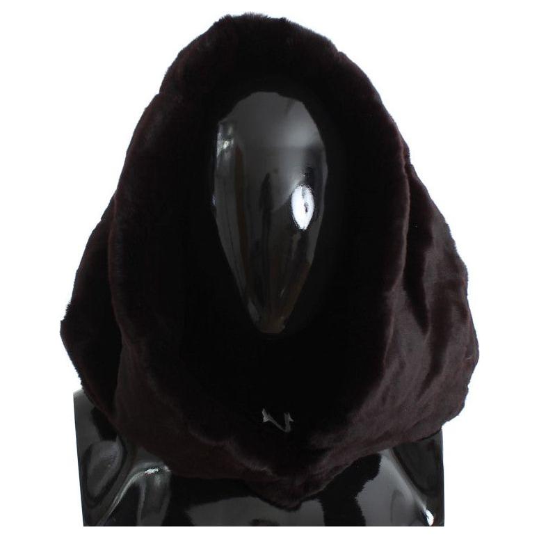 Dolce & Gabbana Purple Weasel Fur Crochet Hood Scarf Hat