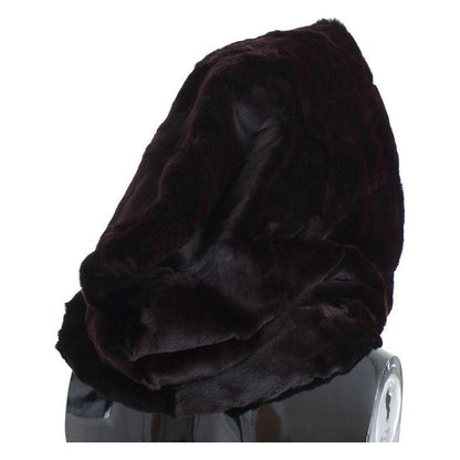 Dolce & Gabbana Purple Weasel Fur Crochet Hood Scarf Hat Hood Scarf