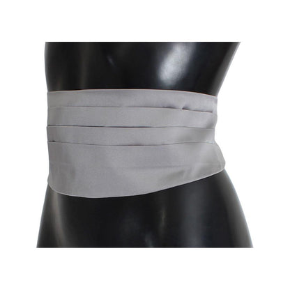 Dolce & Gabbana Gray Waist Belt Silk Cummerbund Dolce & Gabbana