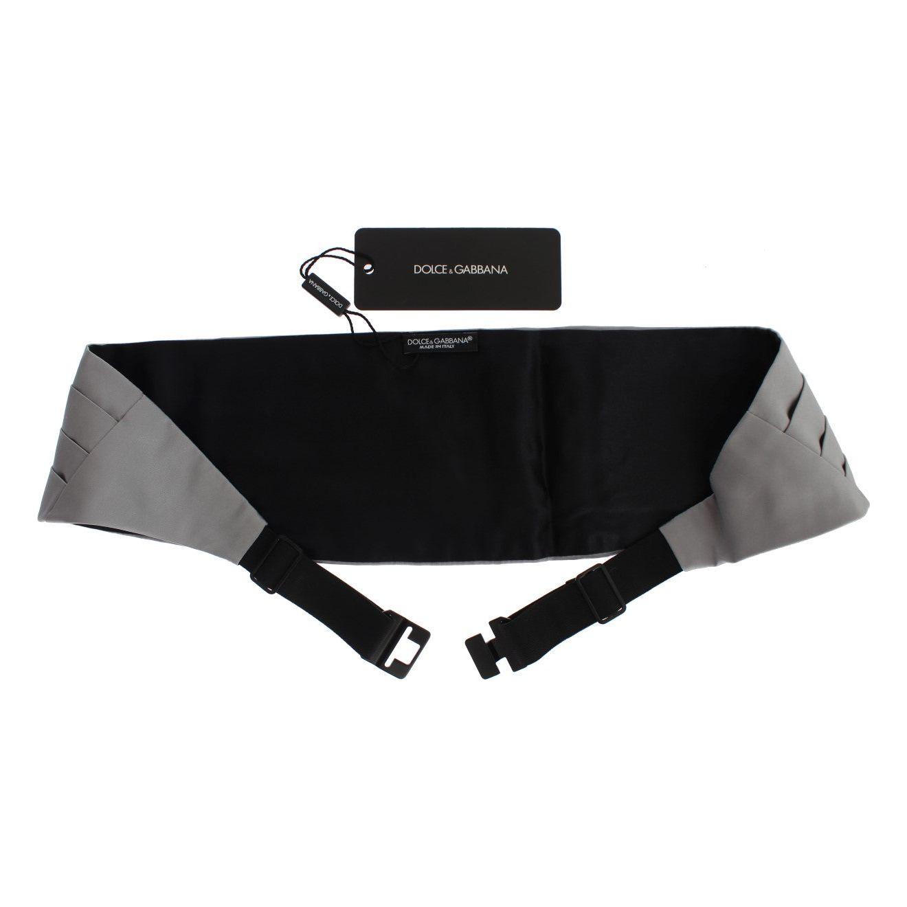 Dolce & Gabbana Gray Waist Belt Silk Cummerbund Dolce & Gabbana
