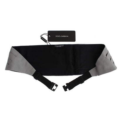 Dolce & Gabbana Gray Waist Belt Silk Cummerbund Dolce & Gabbana