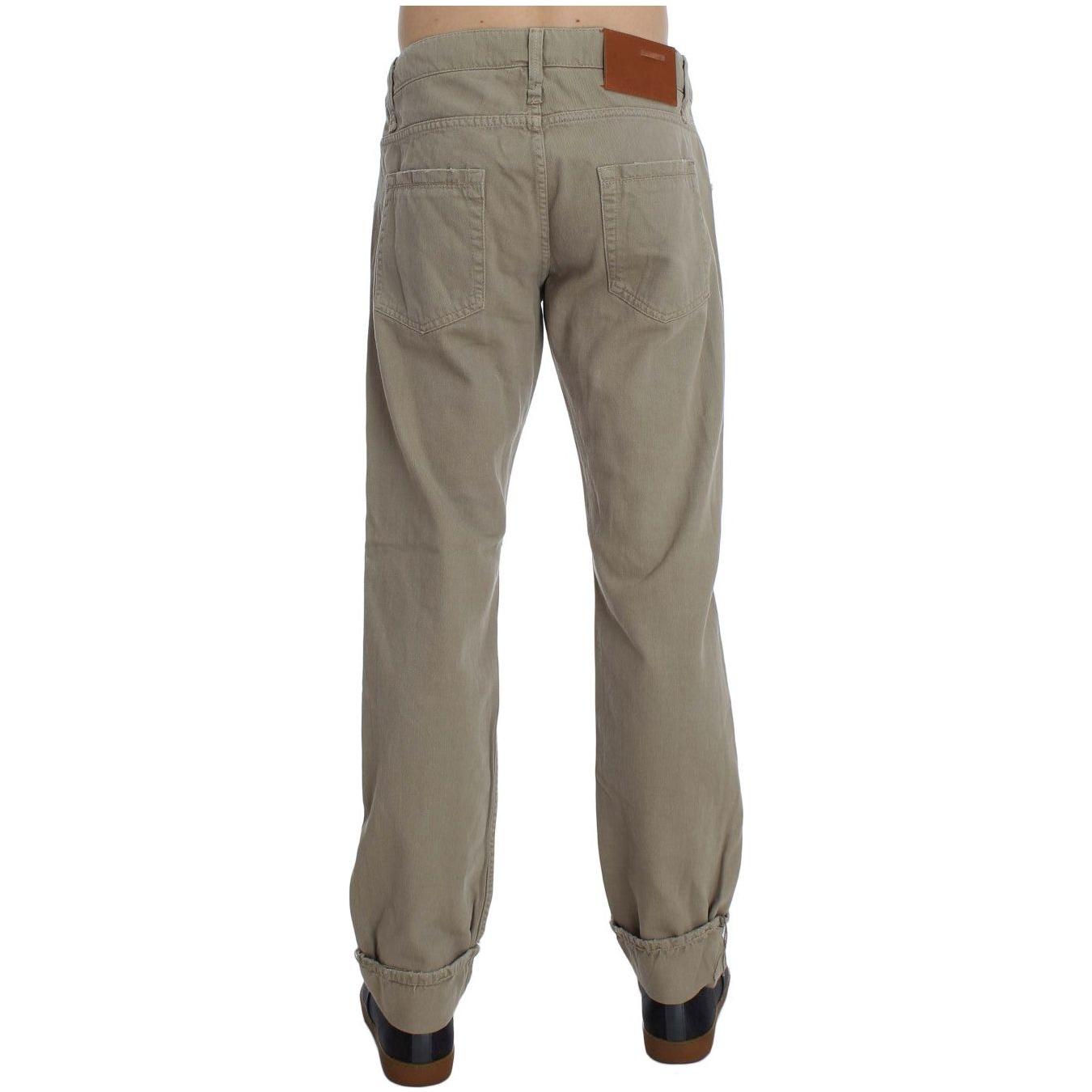 Acht Beige Cotton Patchwork Jeans 1728,67345645728,Acht,Beige,Clothing,Jeans & Pants - Men - Clothing,Jeans Denim - Clothing,Material: Cotton,Men,Men - Clothing,New with tags,Straight-Leg Jeans - Jeans Denim - Clothing,W34