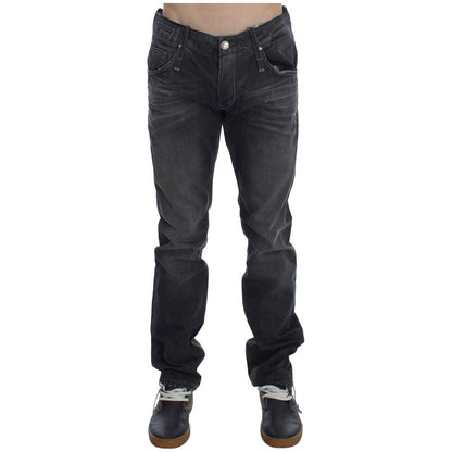 Acht Gray Cotton Regular Low Fit Jeans Acht