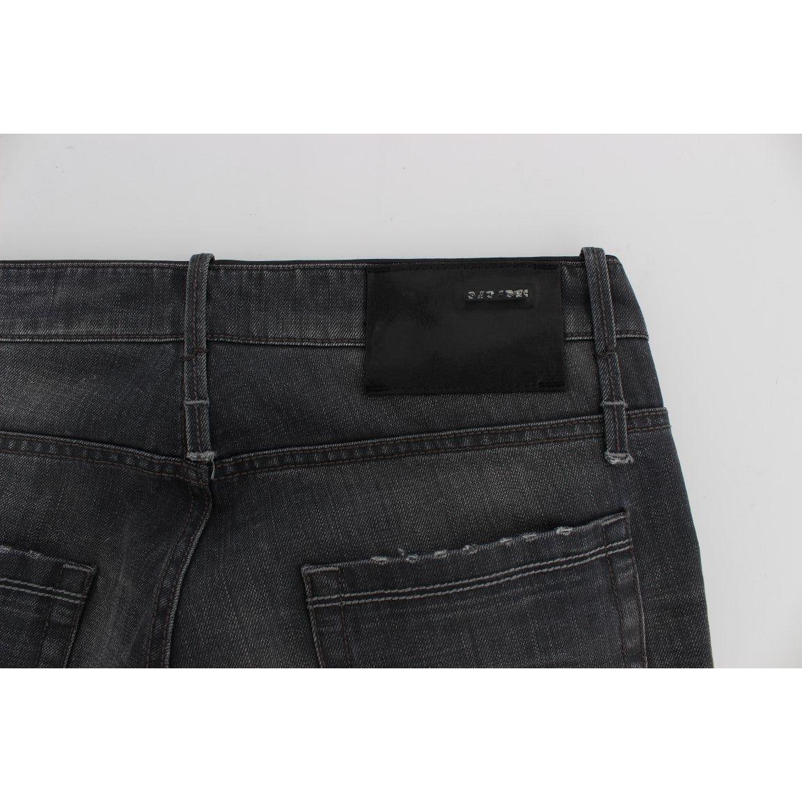 Acht Gray Cotton Regular Low Fit Jeans Acht