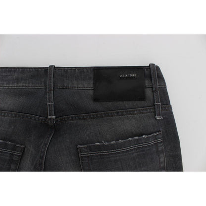 Acht Gray Cotton Regular Low Fit Jeans Acht