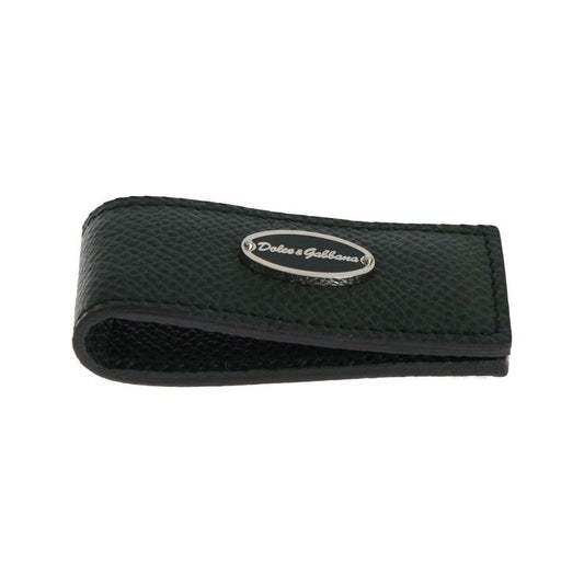 Dolce & Gabbana Green Leather Magnet Money Clip Dolce & Gabbana