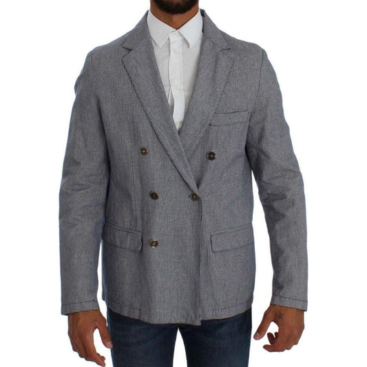 Master Coat Blue Double Breasted Regular Fit Blazer SIG31073-1