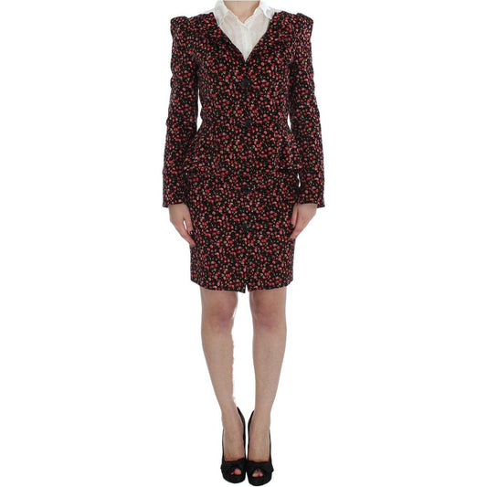 BENCIVENGA Black Multicolor Floral Suit BENCIVENGA