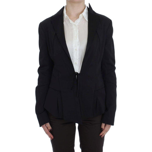 Exte Black Stretch Single Breasted Blazer Jacket Exte