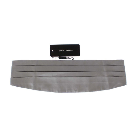 Dolce & Gabbana Silver Wide Belt Silk Cummerbund Dolce & Gabbana