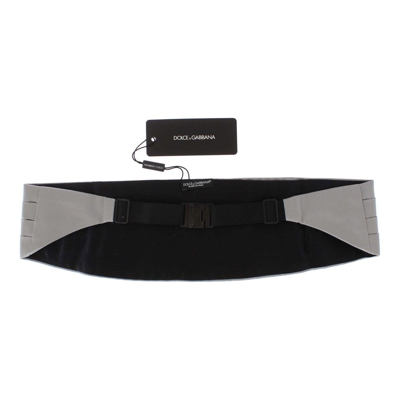 Dolce & Gabbana Silver Wide Belt Silk Cummerbund Dolce & Gabbana