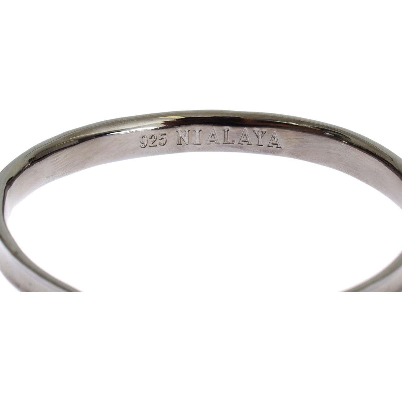 Nialaya Gray Rhodium 925 Silver Bangle Bracelet Nialaya