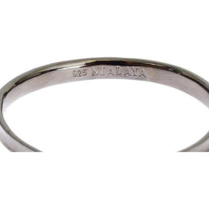 Nialaya Gray Rhodium 925 Silver Bangle Bracelet Nialaya