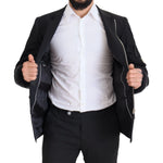 Dolce & Gabbana Elegant Black Virgin Wool Jacket Dolce & Gabbana Dark Slate Gray