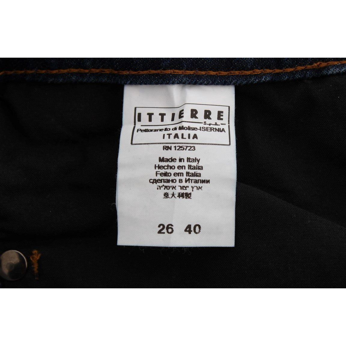 Costume National Blue Cotton Blend Bootcut Jeans