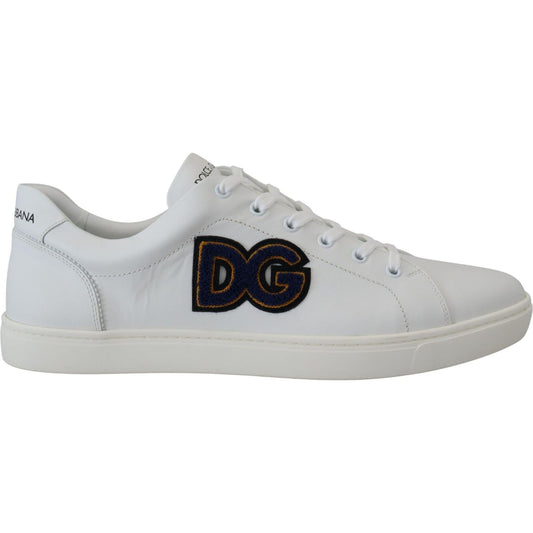 Dolce & Gabbana White Leather DG Logo Casual Sneakers Shoes Dolce & Gabbana