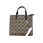 Marc Jacobs Mini Grind Signet Printed Leather Crossbody Tote Handbag Purse Marc Jacobs Light Gray