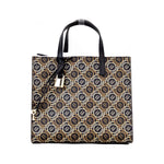 Marc Jacobs Mini Grind Signet Printed Leather Crossbody Tote Handbag Purse Marc Jacobs Wheat