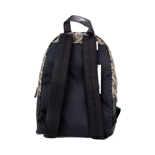 Marc Jacobs Signet Medium Black Logo Printed Leather Shoulder Backpack Bookbag Marc Jacobs Black