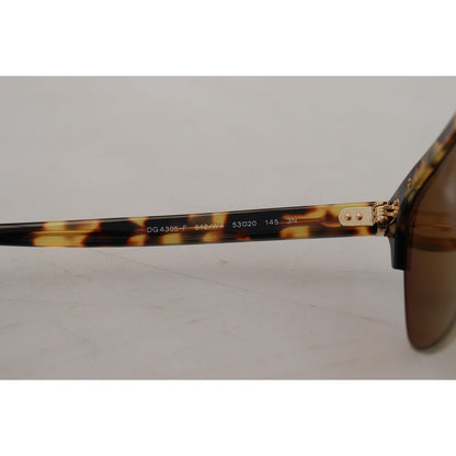 Dolce & Gabbana Brown Gold Acetate Havana DG430A Sunglasses Dolce & Gabbana