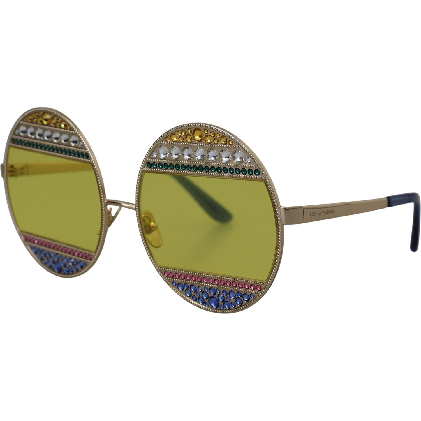 Dolce & Gabbana Gold Oval Metal Crystals Shades DG2209B Sunglasses Dolce & Gabbana