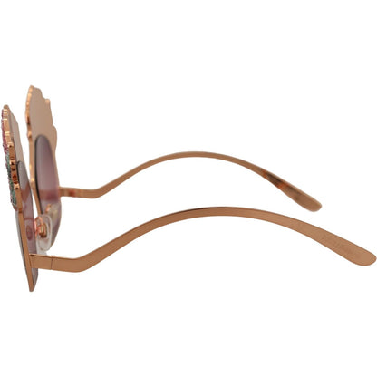 Dolce & Gabbana Pink Gold Rose Sequin Embroidery DG2202 Sunglasses Dolce & Gabbana