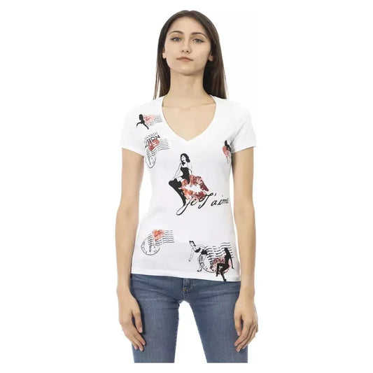 Trussardi Action White Cotton Women T-Shirt TR-23081-L