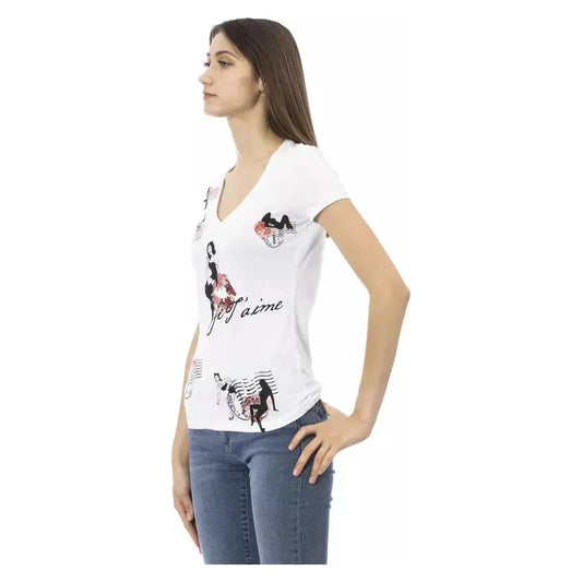 Trussardi Action White Cotton Women T-Shirt TR-23081-L