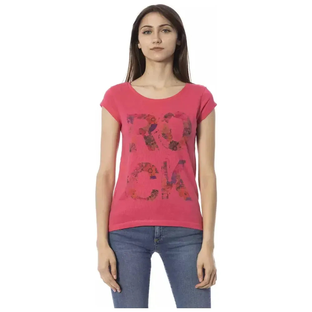 بلوزة نسائية من القطن باللون الوردي من Trussardi Action