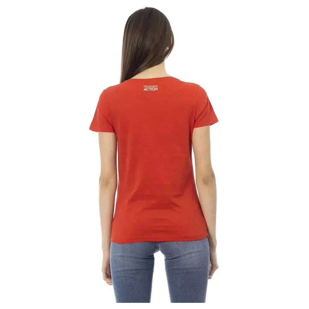 Trussardi Action Red Cotton Women T-Shirt TR-23048-XS