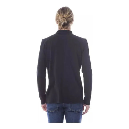 Verri Black Cotton Men Polo Shirt Long Sleeve