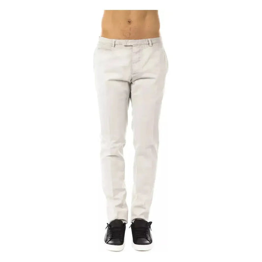 Uominitaliani Gray Cotton Men Pant Jeans & Pants