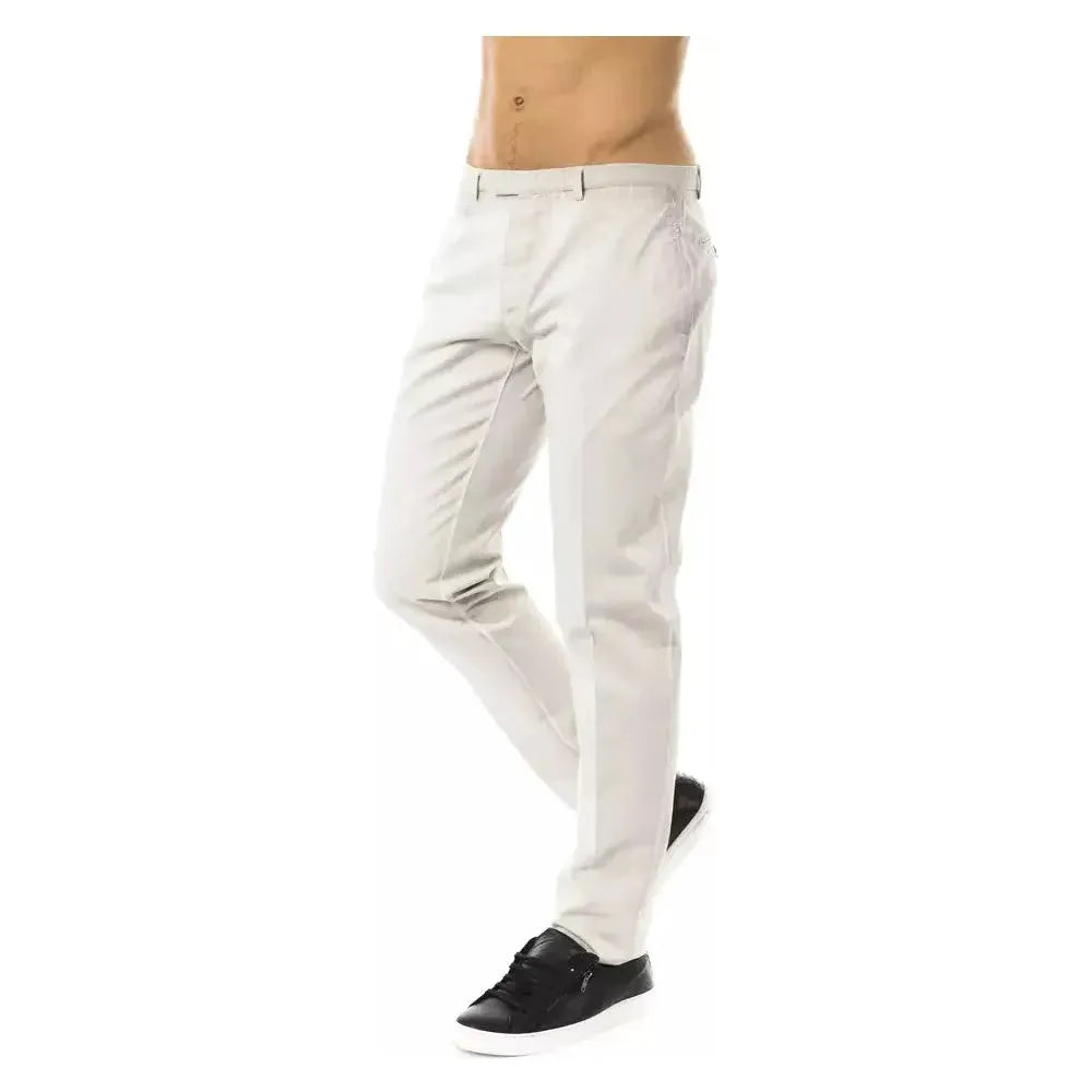 Uominitaliani Gray Cotton Men Pant Jeans & Pants