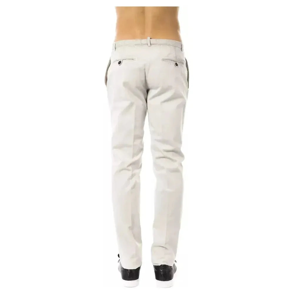 Uominitaliani Gray Cotton Men Pant Jeans & Pants