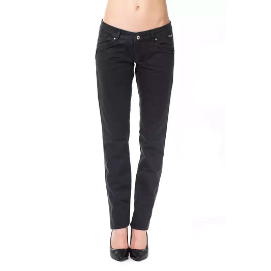 Ungaro Fever Blue Cotton Women's Regular Fit Pant