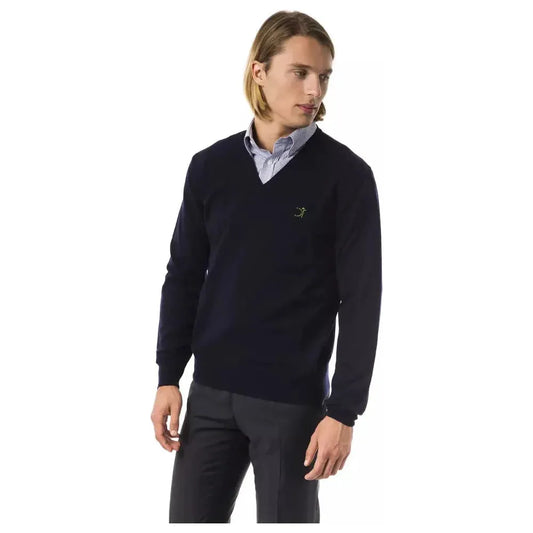 Uominitaliani Blue Merino Men Sweater UO-7823-XS