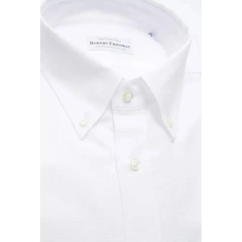 Robert Friedman White Cotton Men's Shirt