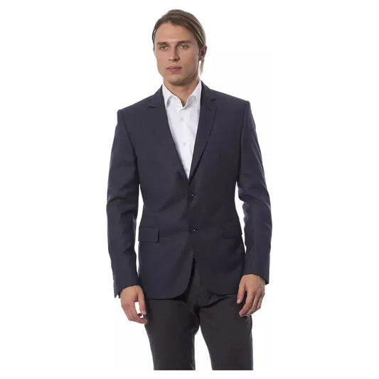 Verri Blue Wool Men Blazer VE-18298-IT48 | M