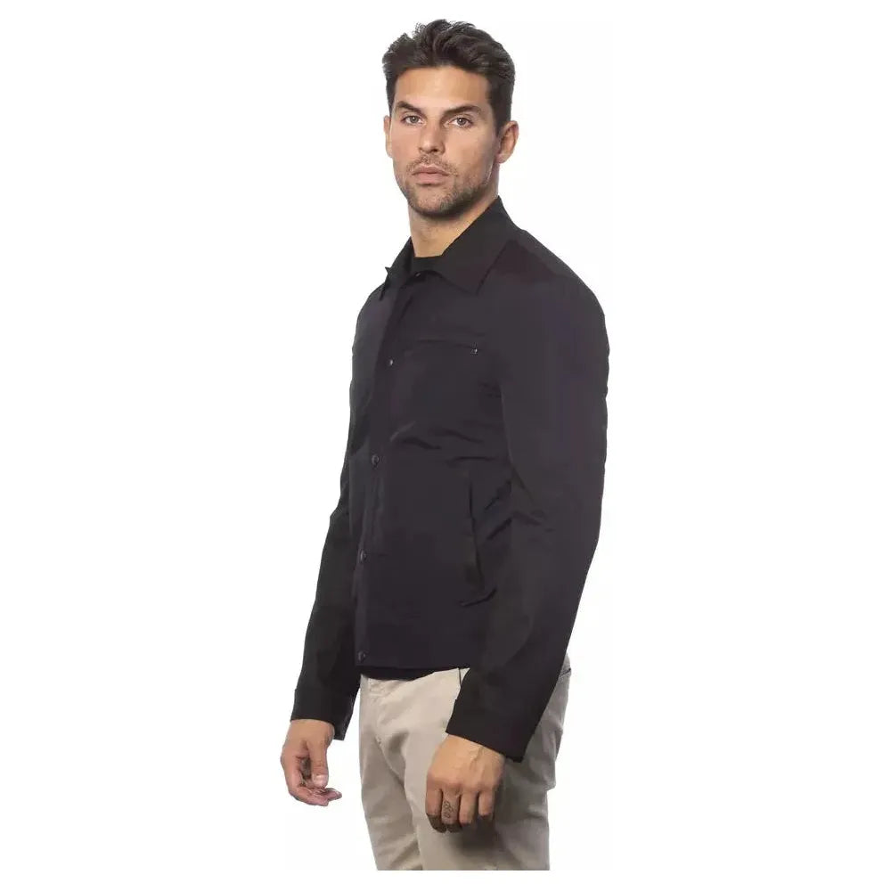 Verri Black Cotton Men Bomber Jacket